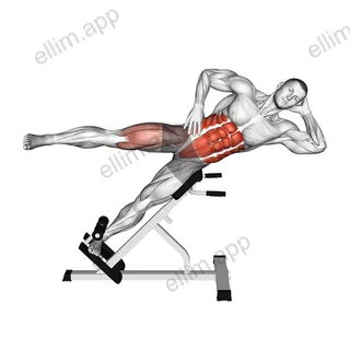 45 degree Bycicle Twisting Crunch exercise targeting Waist and Iliopsoas