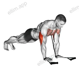 Band close grip push up exercise targeting Chest