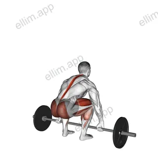Barbell Hook grip Deadlift exercise targeting Hips