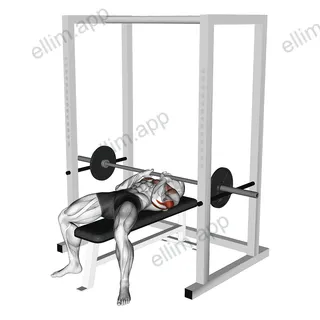 Barbell Pin Close Grip Bench Press exercise targeting Upper Arms