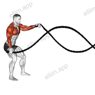 Battling Ropes High Waves exercise targeting Back and Chest