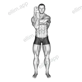 Bent Arm Shoulder Stretch exercise targeting Shoulders