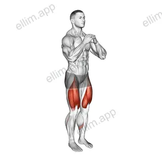 Bodyweight Narrow Stance Squat exercise targeting Thighs and Gluteus Maximus