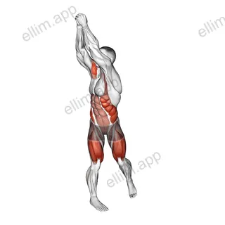 Bodyweight Wood Chop Squat exercise targeting Waist