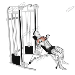 Cable Incline Bench Press exercise targeting Chest and Pectoralis Major Clavicular Head