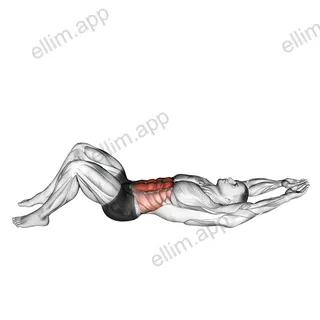 Crunch (hands overhead) exercise targeting Waist and Rectus Abdominis