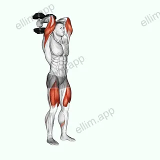 Dumbbell Forward Lunge Triceps Extension exercise targeting Upper Arms