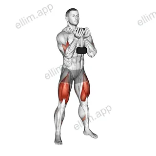 Dumbbell Goblet Squat and Biceps Curl exercise targeting Thighs