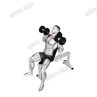 Dumbbell Incline Shoulders Press exercise targeting Shoulders
