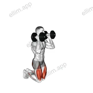 Dumbbell Kneeling Hold to Stand Clean grip exercise targeting Thighs
