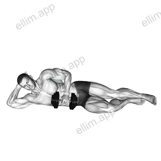 Dumbbell lying external shoulder rotation exercise targeting Back and Teres Minor