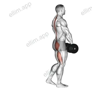 Dumbbell Single Leg Deadlift exercise targeting Hips and Erector Spinae