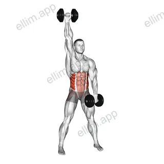 Dumbbell Standing Windmill exercise targeting Waist