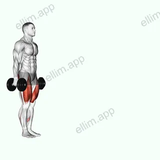 Dumbbell Walking Lunges exercise targeting Thighs and Gluteus Maximus