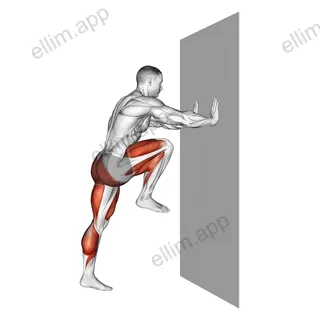 High Knee against wall exercise targeting Cardio