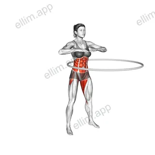 Hip Circle with Hula Hoop exercise targeting Waist