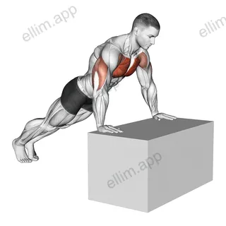 Incline Push-Up (on box) exercise targeting Chest and Pectoralis Major Clavicular Head