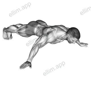 Iron Cross Plank exercise targeting Back and Gluteus Maximus