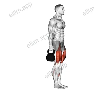 Kettlebell Backward Lunge exercise targeting Gluteus Maximus and Quadriceps