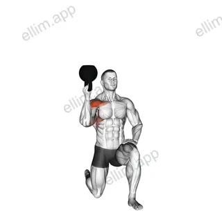 Kettlebell Half Kneeling One Arm Bottoms-up Press exercise targeting Shoulders