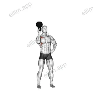 Kettlebell Standing Bottoms Up One Arm Shoulder Press exercise targeting Shoulders and Deltoid Anterior