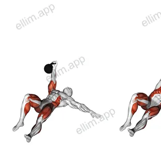 Kettlebell Turkish Get-Up to Hand exercise targeting Thighs