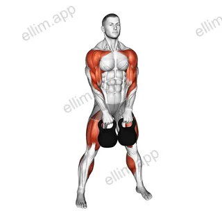 Kettlebell Two Arm Clean exercise targeting Shoulders