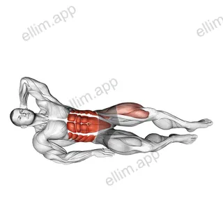 Knee Tuck Oblique Crunch exercise targeting Waist