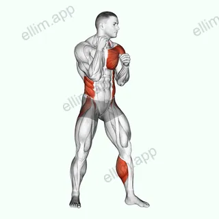 Left Hook. Boxing exercise targeting Plyometrics