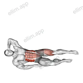 Leg Raise Oblique Crunch exercise targeting Waist and Gluteus Medius