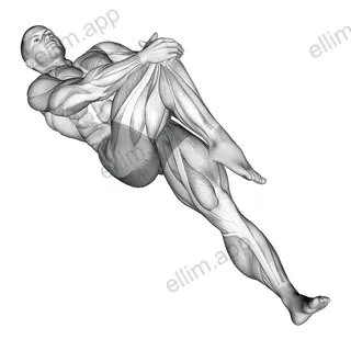 Lying Cross Over Knee Pull Up Stretch exercise targeting Hips