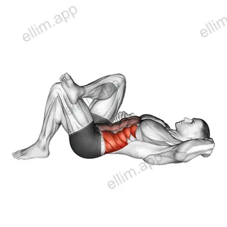 Lying Elbow to Knee exercise targeting Waist and Obliques
