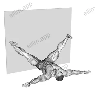 Lying Leaning Against The Wall Stretch exercise targeting Hips