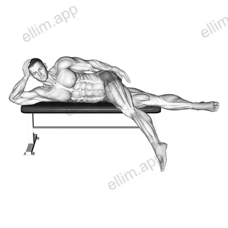 Lying Leg Hang Abductor Stretch exercise targeting Hips
