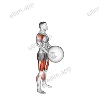 Medicine Ball Squat Jump exercise targeting Thighs