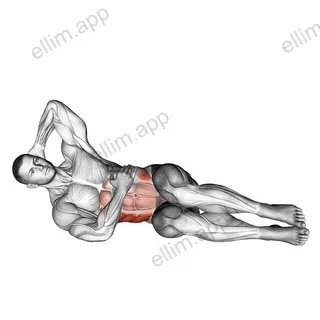 Oblique Crunches Floor exercise targeting Waist and Obliques