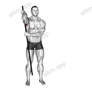 PVC Front Rack Stretch exercise targeting Back and Infraspinatus