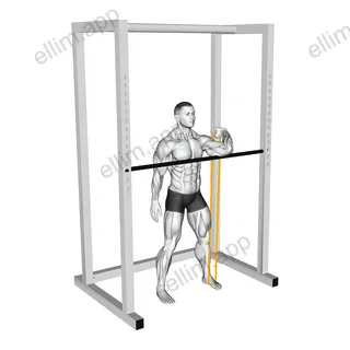 Resistance Band Assisted Front Rack Stretch exercise targeting Back and Infraspinatus