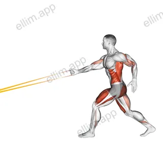 Resistance Band Split Jump with Single Arm Row exercise targeting Back