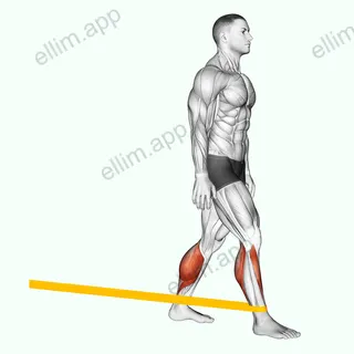Resistance Band Standing Back Achilles Stretch exercise targeting Calves and Gastrocnemius