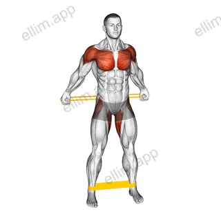 Resistance Band Standing Back Warming-up exercise targeting Chest and Hips