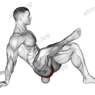 Roll Ball Piriformis Release exercise targeting Hips and Gluteus Maximus