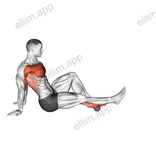 Rollball Seated Single Leg Shoulder Flexor Depresor Retractor exercise targeting Chest