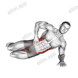 Side Plank Bent Leg Lift exercise targeting Waist