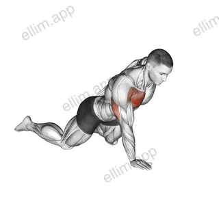 Single Arm Push up (on knees) exercise targeting Chest