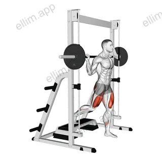Smith Elevated Split Squat exercise targeting Thighs