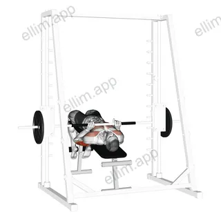 Smith Machine Decline Close Grip Bench Press exercise targeting Upper Arms