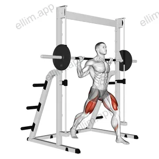 Smith Sprint Lunge exercise targeting Thighs and Gluteus Maximus