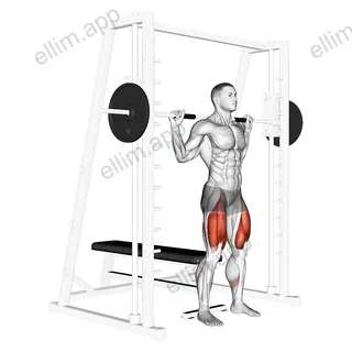 Smith Squat to Bench exercise targeting Thighs