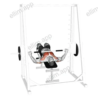 Smith Wide Grip Decline Bench Press exercise targeting Chest and Pectoralis Major Sternal Head